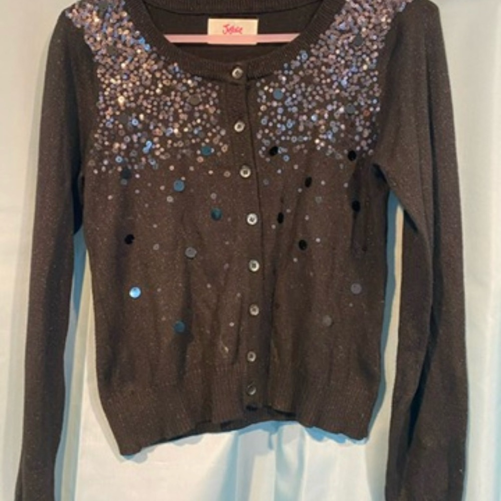 Justice Brown Sequin Cardigan